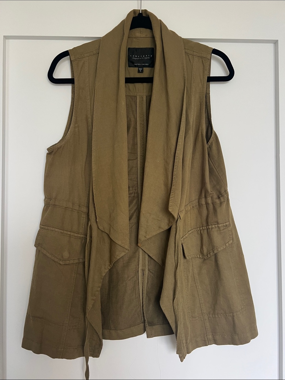 Sanctuary Olive Utility Drape Vest